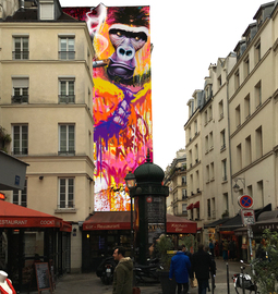 Noe Two, projet pour sa fresque de la rue Saint-Denis